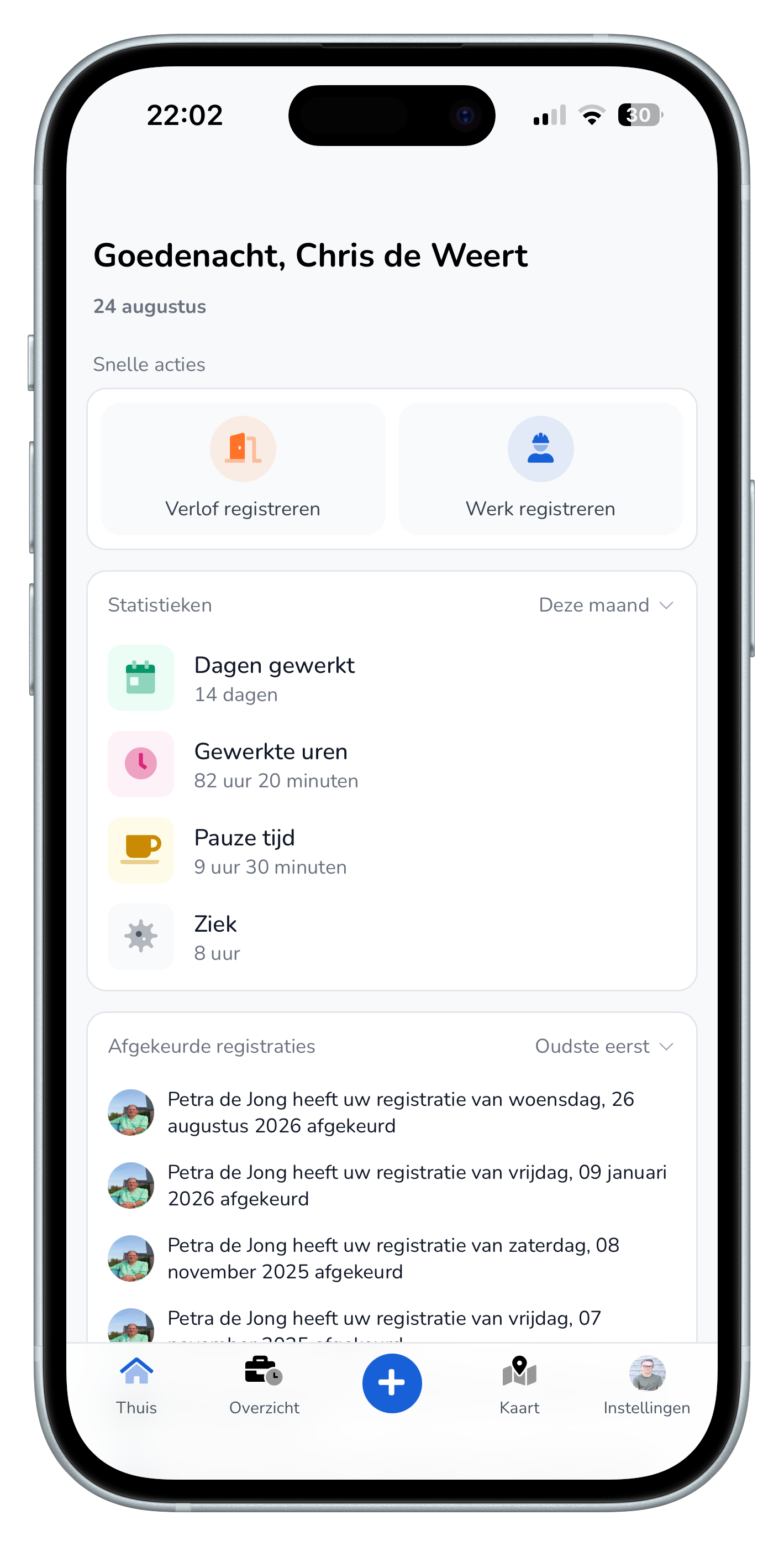 Urenbeheer in de TransportKlok-app